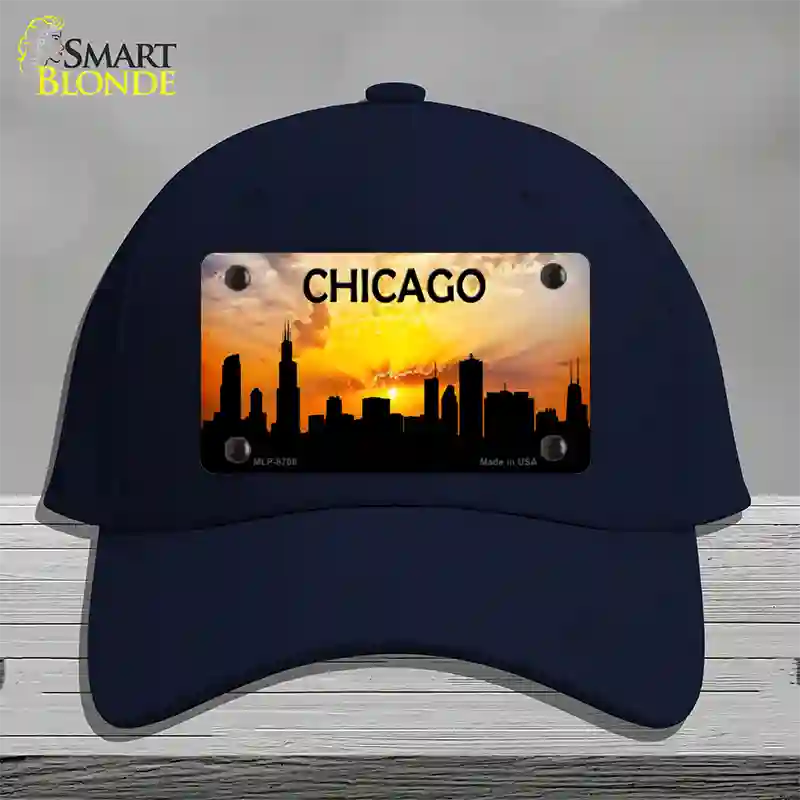 Chicago Silhouette Novelty License Plate Hat Cotton / Navy