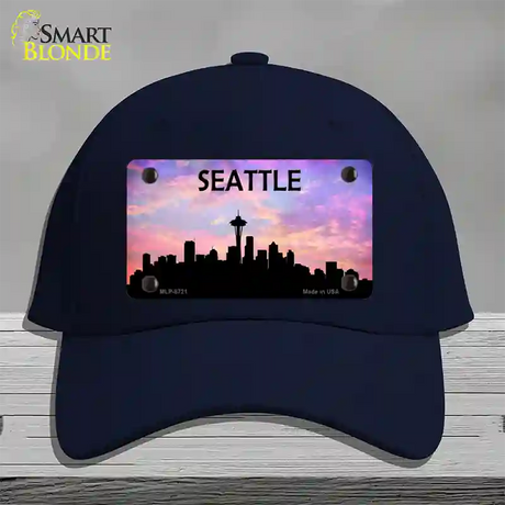 Seattle Silhouette Novelty License Plate Hat Cotton / Navy