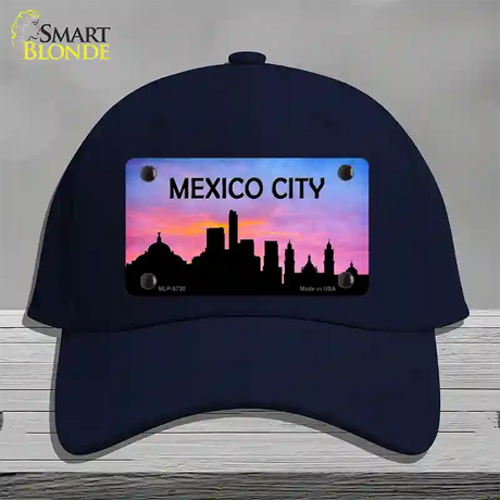 Mexico City Silhouette Novelty License Plate Hat Cotton / Navy