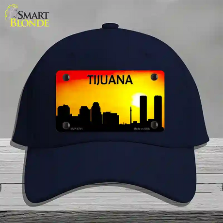 Tijuana Silhouette Novelty License Plate Hat Cotton / Navy