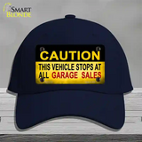 Caution Stops At Garage Sales Novelty License Plate Hat Cotton / Navy