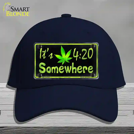 Its 4:20 Novelty License Plate Hat Cotton / Navy