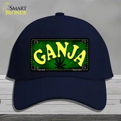 Ganja Novelty License Plate Hat Cotton / Navy