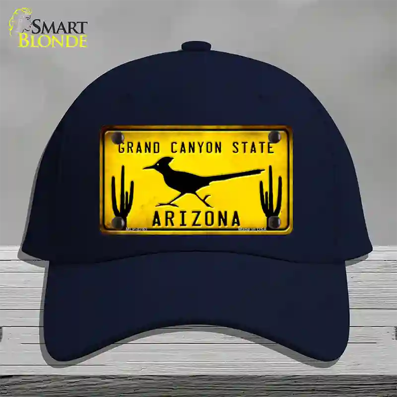 Roadrunner Yellow Arizona Grand Canyon State Novelty License Plate Hat Cotton / Navy