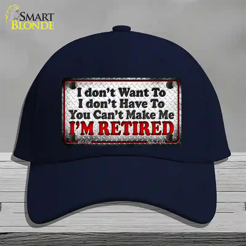 You Cant Make Me Novelty License Plate Hat Cotton / Navy