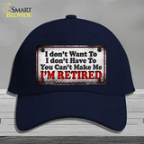 You Cant Make Me Novelty License Plate Hat Cotton / Navy