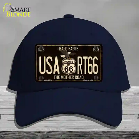 Bald Eagle Route 66 Novelty License Plate Hat Cotton / Navy