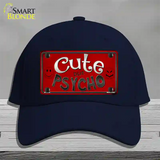 Cute But Psycho Novelty License Plate Hat Cotton / Navy