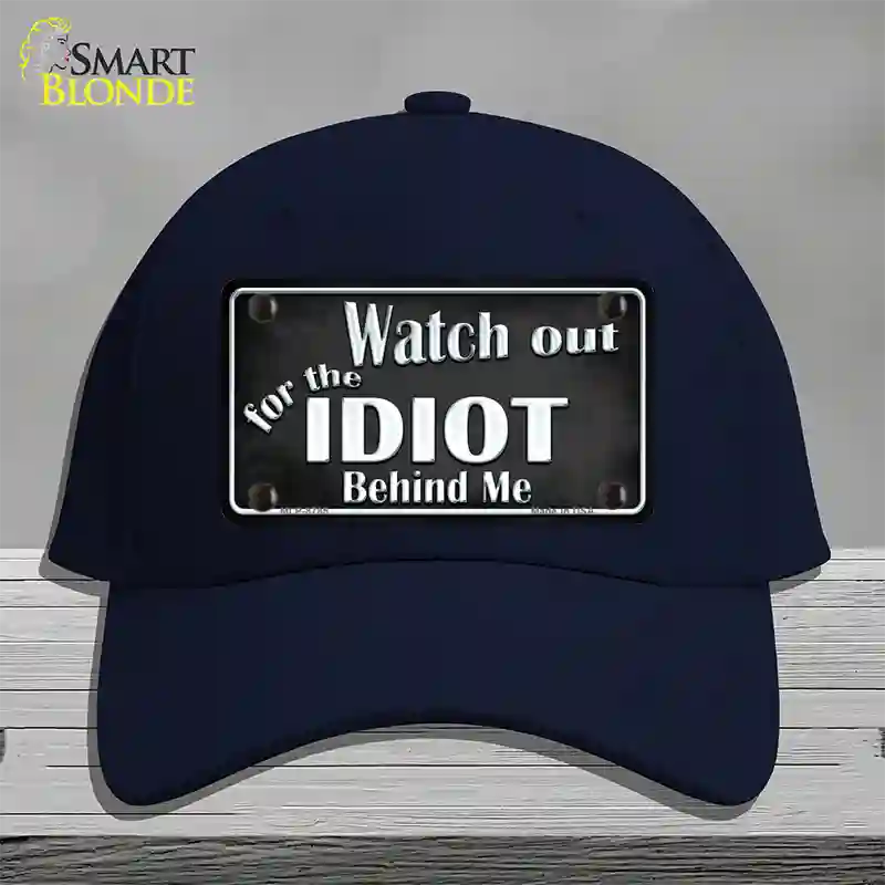 Watch Out Behind Me Novelty License Plate Hat Cotton / Navy