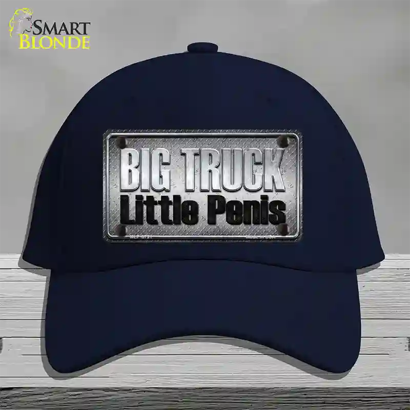 Big Truck Little Penis Novelty License Plate Hat Cotton / Navy