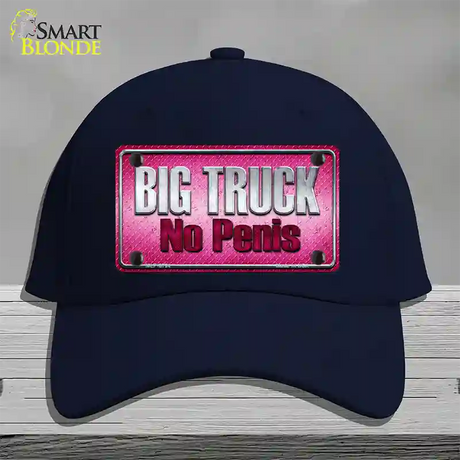 Big Truck No Penis Novelty License Plate Hat Cotton / Navy