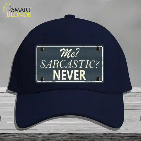 Me Sarcastic Never Novelty License Plate Hat Cotton / Navy