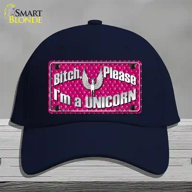 Bitch Please Novelty License Plate Hat Cotton / Navy