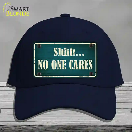 No One Cares Novelty License Plate Hat Cotton / Navy