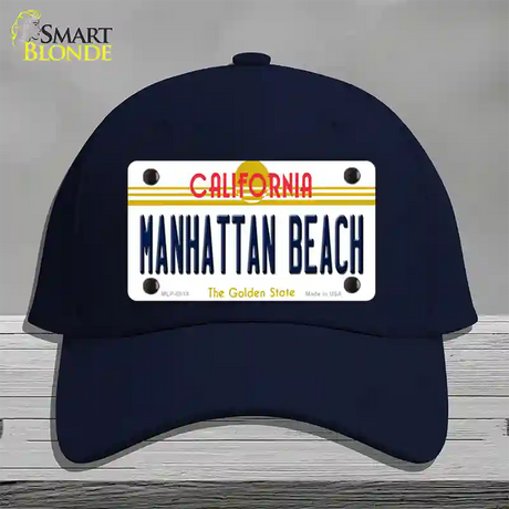 Manhattan Beach CA Novelty License Plate Hat Cotton / Navy