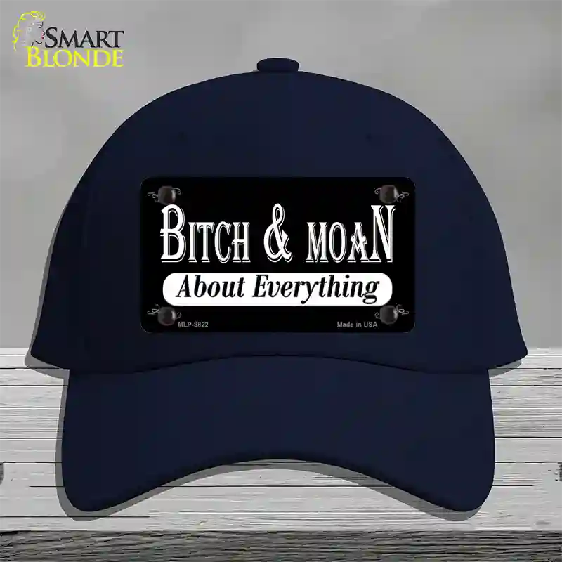 Bitch And Moan Novelty License Plate Hat Cotton / Navy