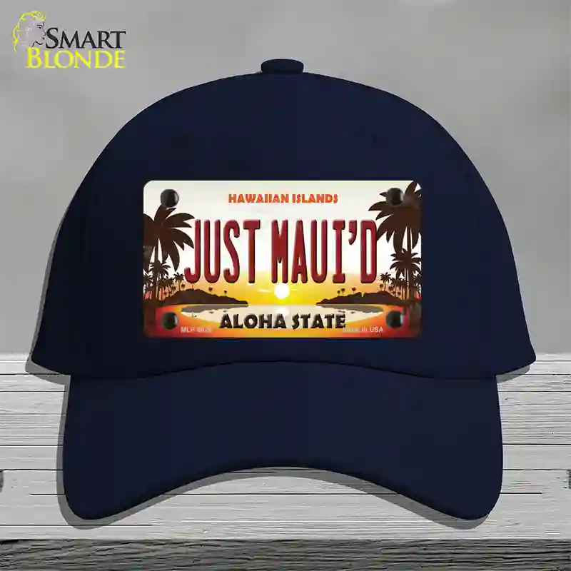 Just Mauid Sunset Novelty License Plate Hat Cotton / Navy