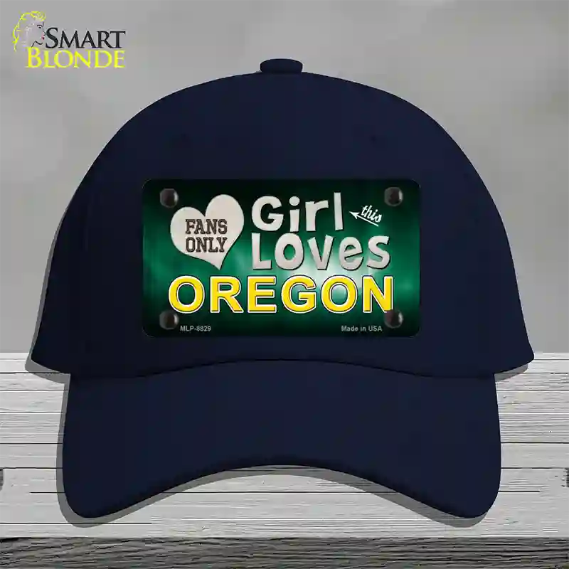 This Girl Loves Oregon Novelty License Plate Hat Cotton / Navy