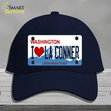 I Love La Conner Washington Novelty License Plate Hat Cotton / Navy