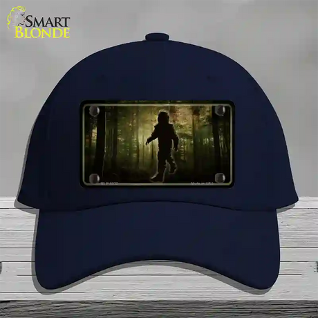 Bigfoot In The Woods Novelty License Plate Hat Cotton / Navy