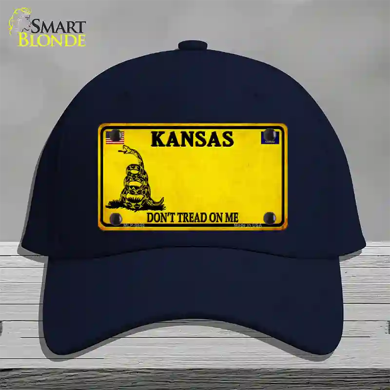 Kansas Dont Tread On Me Novelty License Plate Hat Cotton / Navy