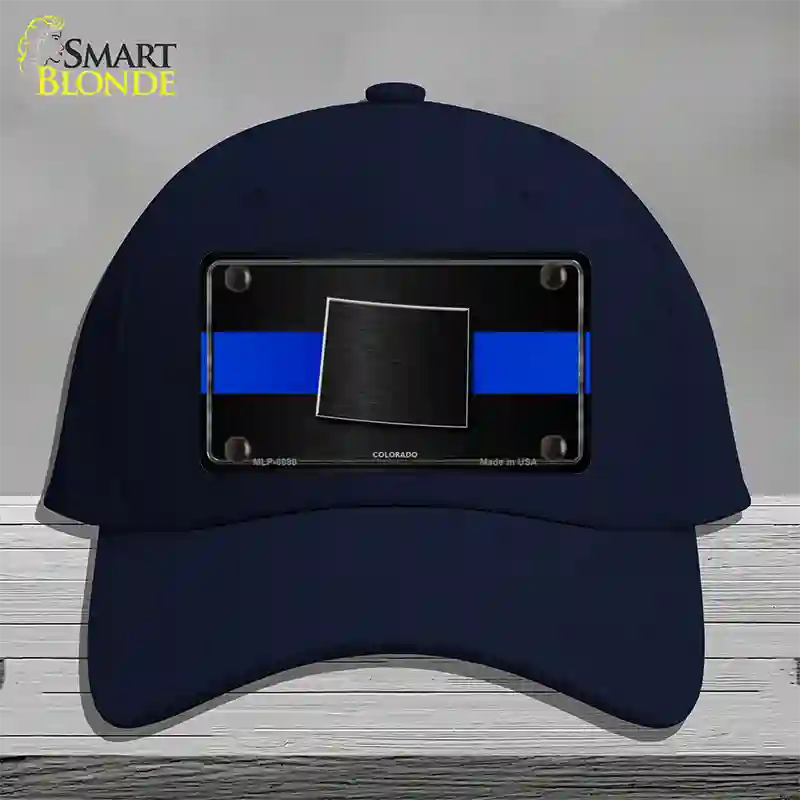 Colorado Thin Blue Line Novelty License Plate Hat Cotton / Navy