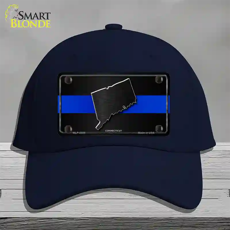 Connecticut Thin Blue Line Novelty License Plate Hat Cotton / Navy