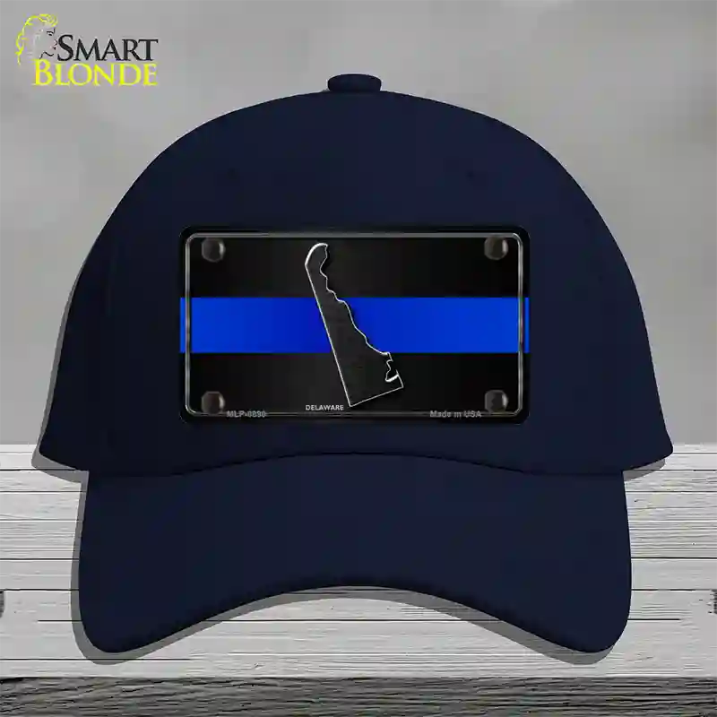 Delaware Thin Blue Line Novelty License Plate Hat Cotton / Navy