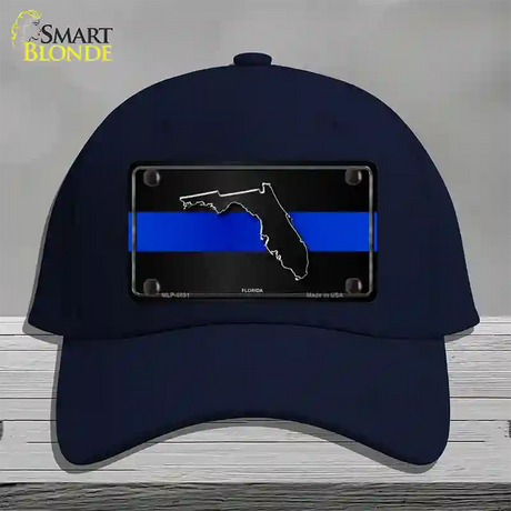 Florida Thin Blue Line Novelty License Plate Hat Cotton / Navy