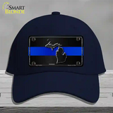 Michigan Thin Blue Line Novelty License Plate Hat Cotton / Navy