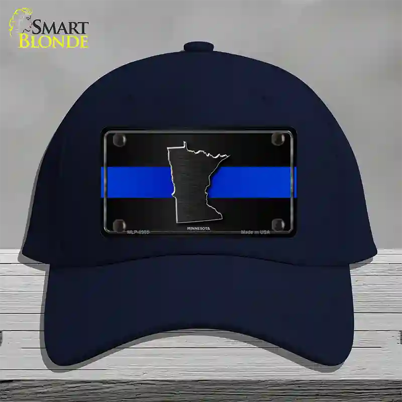 Minnesota Thin Blue Line Novelty License Plate Hat Cotton / Navy