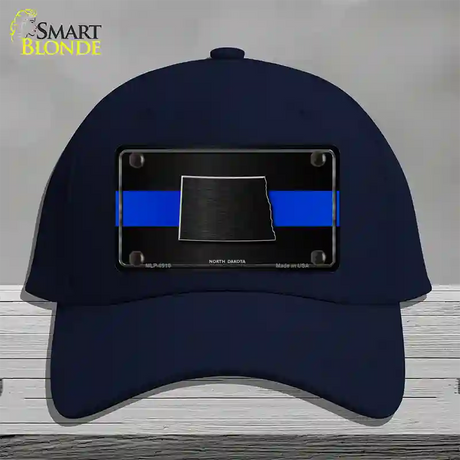 North Dakota Thin Blue Line Novelty License Plate Hat Cotton / Navy