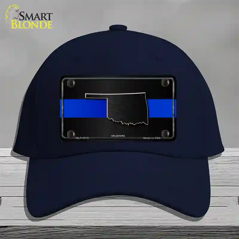 Oklahoma Thin Blue Line Novelty License Plate Hat Cotton / Navy