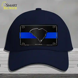 South Carolina Thin Blue Line Novelty License Plate Hat Cotton / Navy