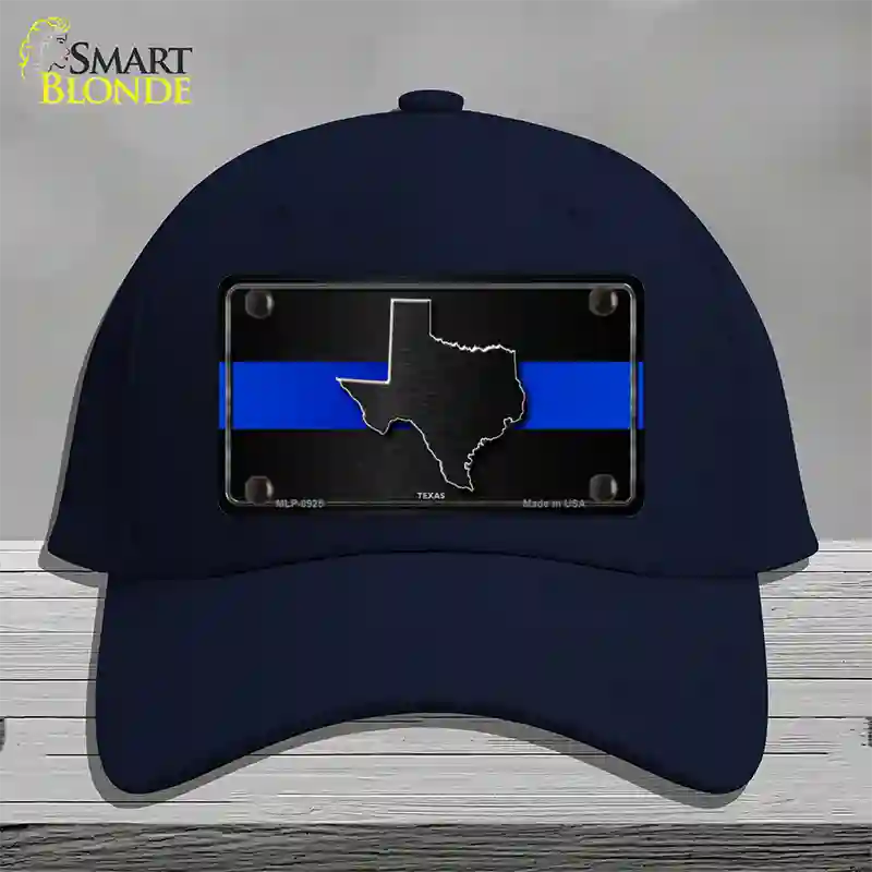 Texas Thin Blue Line Novelty License Plate Hat Cotton / Navy