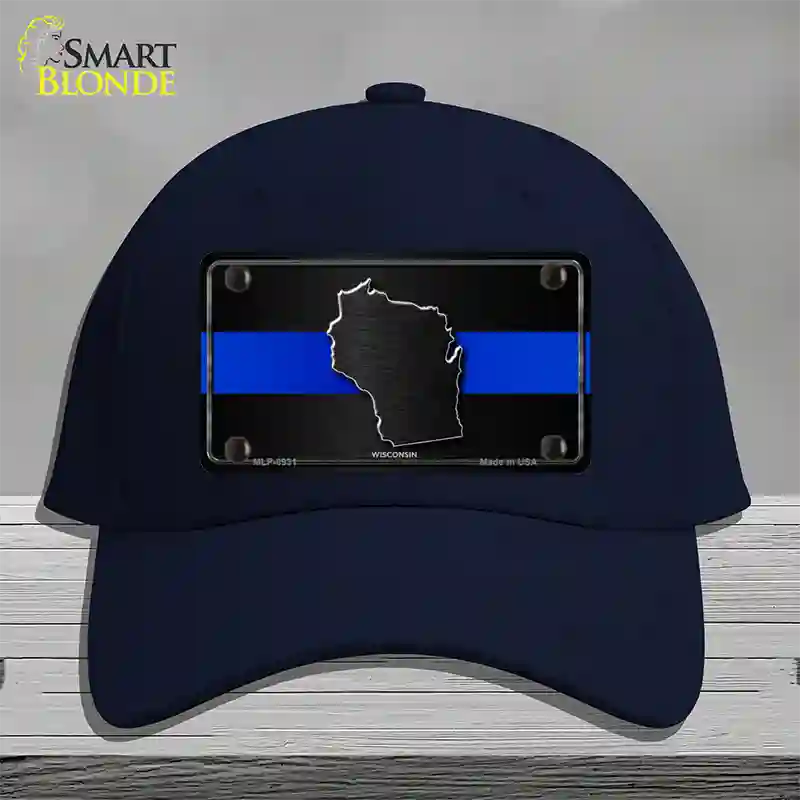 Wisconsin Thin Blue Line Novelty License Plate Hat Cotton / Navy