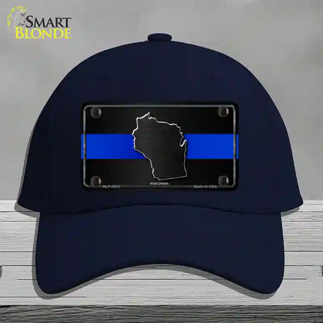 Wisconsin Thin Blue Line Novelty License Plate Hat Cotton / Navy