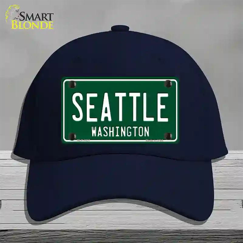 Seattle Washington Green Novelty License Plate Hat Cotton / Navy