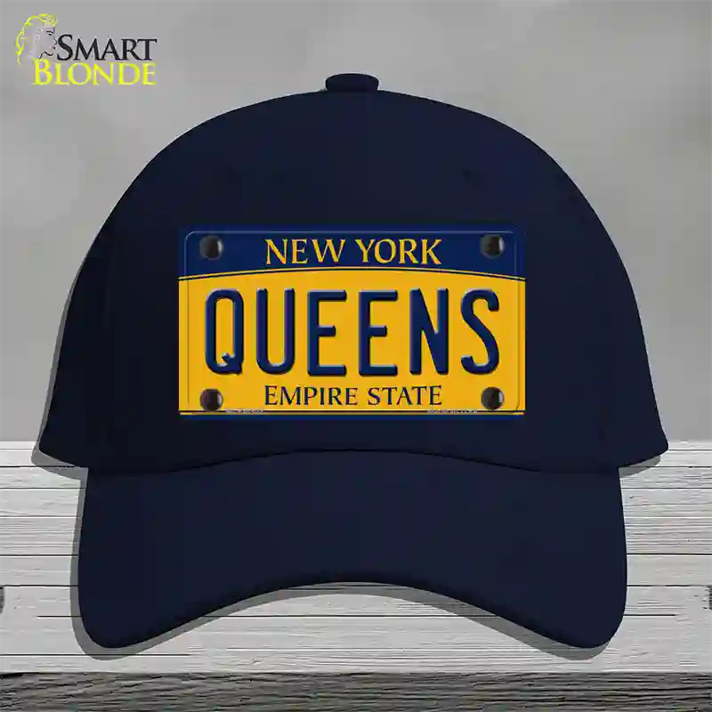 Queens New York Novelty License Plate Hat Cotton / Navy