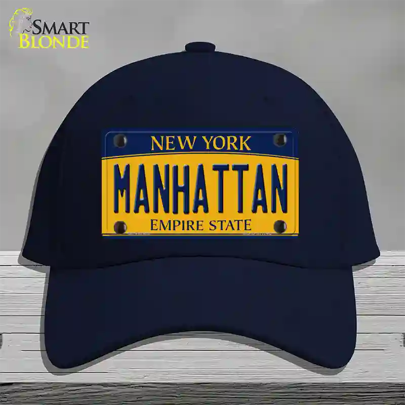 Manhattan New York Novelty License Plate Hat Cotton / Navy