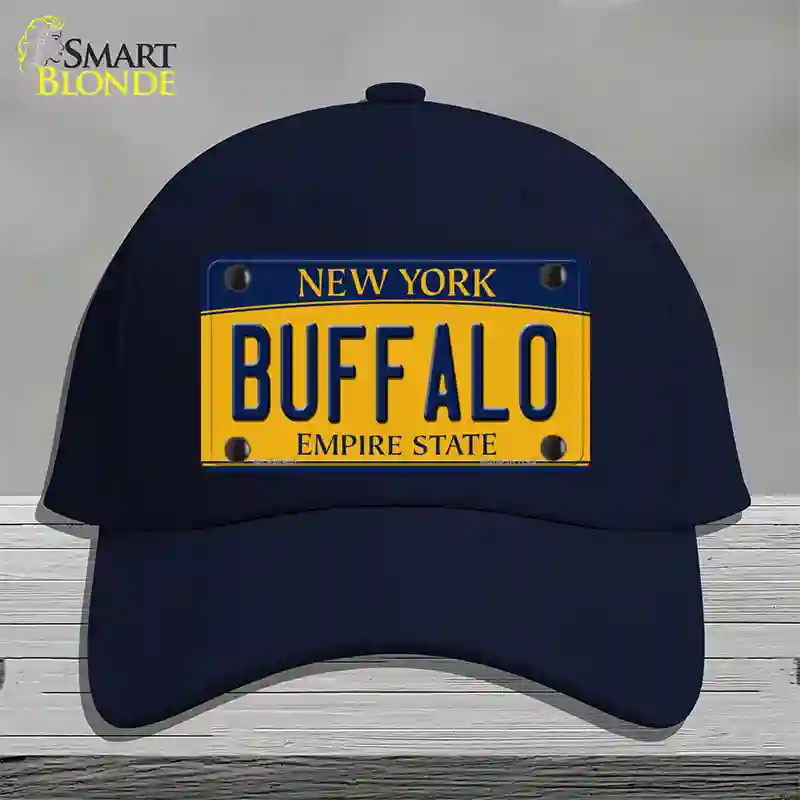 Buffalo New York Novelty License Plate Hat Cotton / Navy