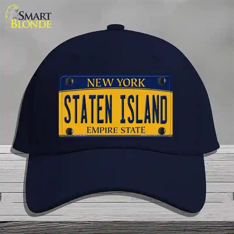 Staten Island New York Novelty License Plate Hat Cotton / Navy