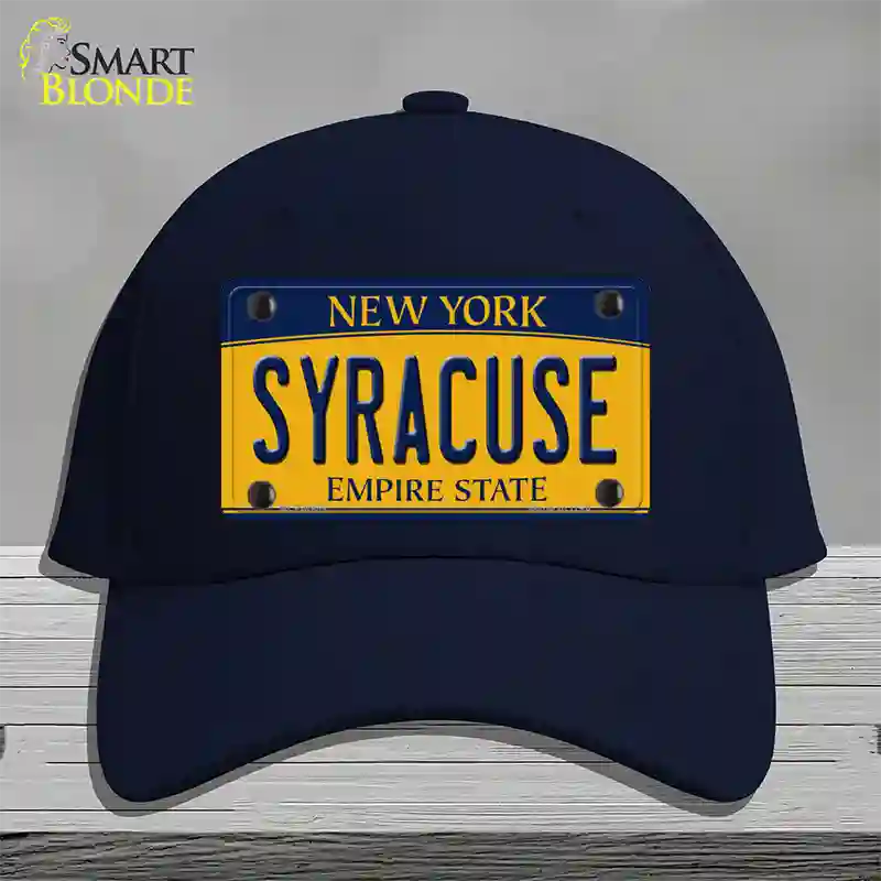 Syracuse New York Novelty License Plate Hat Cotton / Navy