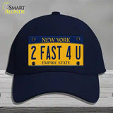 2 Fast 4 You New York Novelty License Plate Hat Cotton / Navy