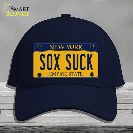 Sox Suck New York Novelty License Plate Hat Cotton / Navy