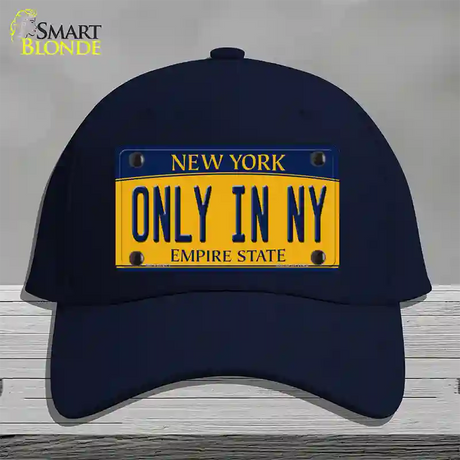 Only in NY New York Novelty License Plate Hat Cotton / Navy