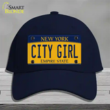 City Girl New York Novelty License Plate Hat Cotton / Navy