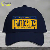 Traffic Sucks New York Novelty License Plate Hat Cotton / Navy