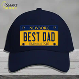 Best Dad New York Novelty License Plate Hat Cotton / Navy