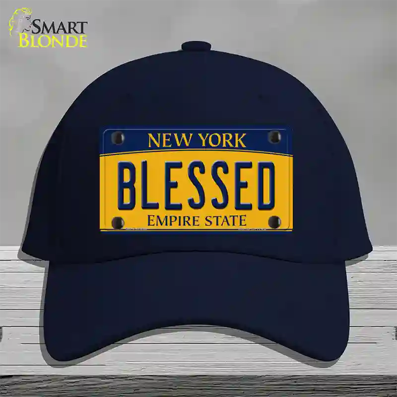 Blessed New York Novelty License Plate Hat Cotton / Navy